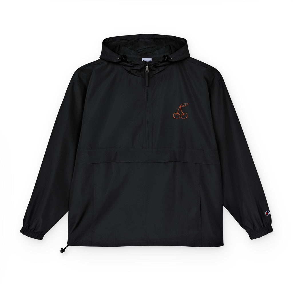 Discrete Findom Cherry Windbreaker Anorak Jacket — cherry motif outerwear from the Discrete Collection by Findom Attire Australia