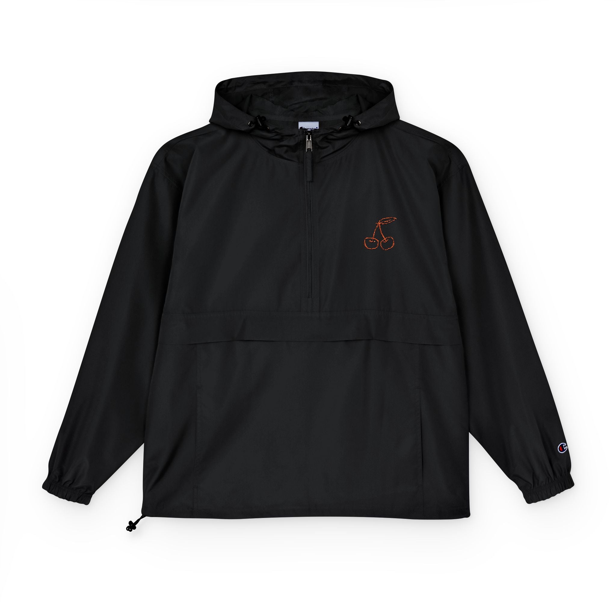 Discrete Findom Cherry Windbreaker Anorak Jacket — cherry motif outerwear from the Discrete Collection by Findom Attire Australia