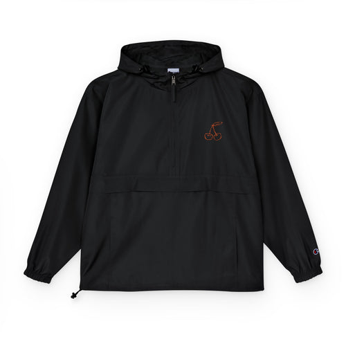 Discrete Findom Cherry Windbreaker Anorak Jacket — cherry motif outerwear from the Discrete Collection by Findom Attire Australia
