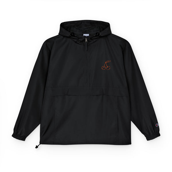 Discrete Findom Cherry Windbreaker Anorak Jacket — cherry motif outerwear from the Discrete Collection by Findom Attire Australia