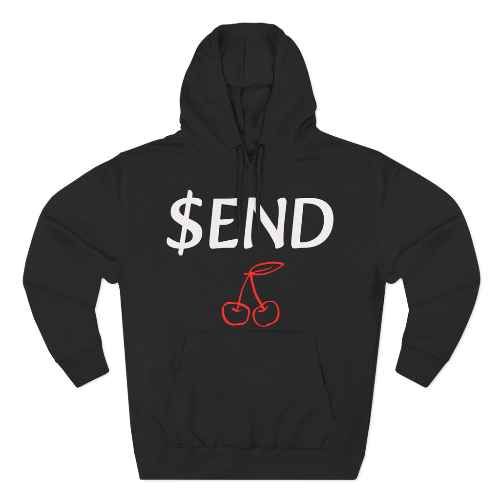 Send Cherry Hoodie — cherry motif SEND graphic hoodie by Findom Attire Australia