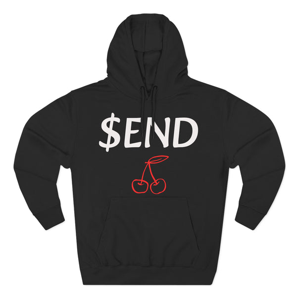 Send Cherry Hoodie — cherry motif SEND graphic hoodie by Findom Attire Australia