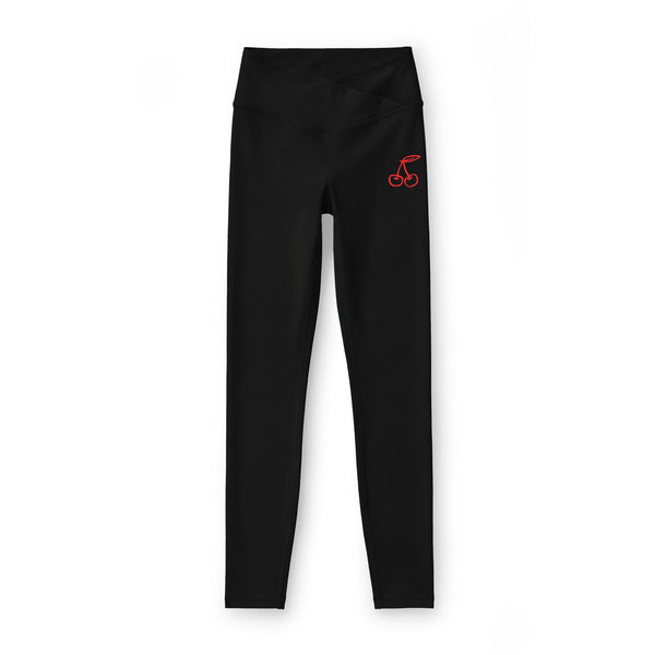 Findom Cherry High-Waist Leggings — cherry print high waist leggings from the Discrete Collection by Findom Attire Australia
