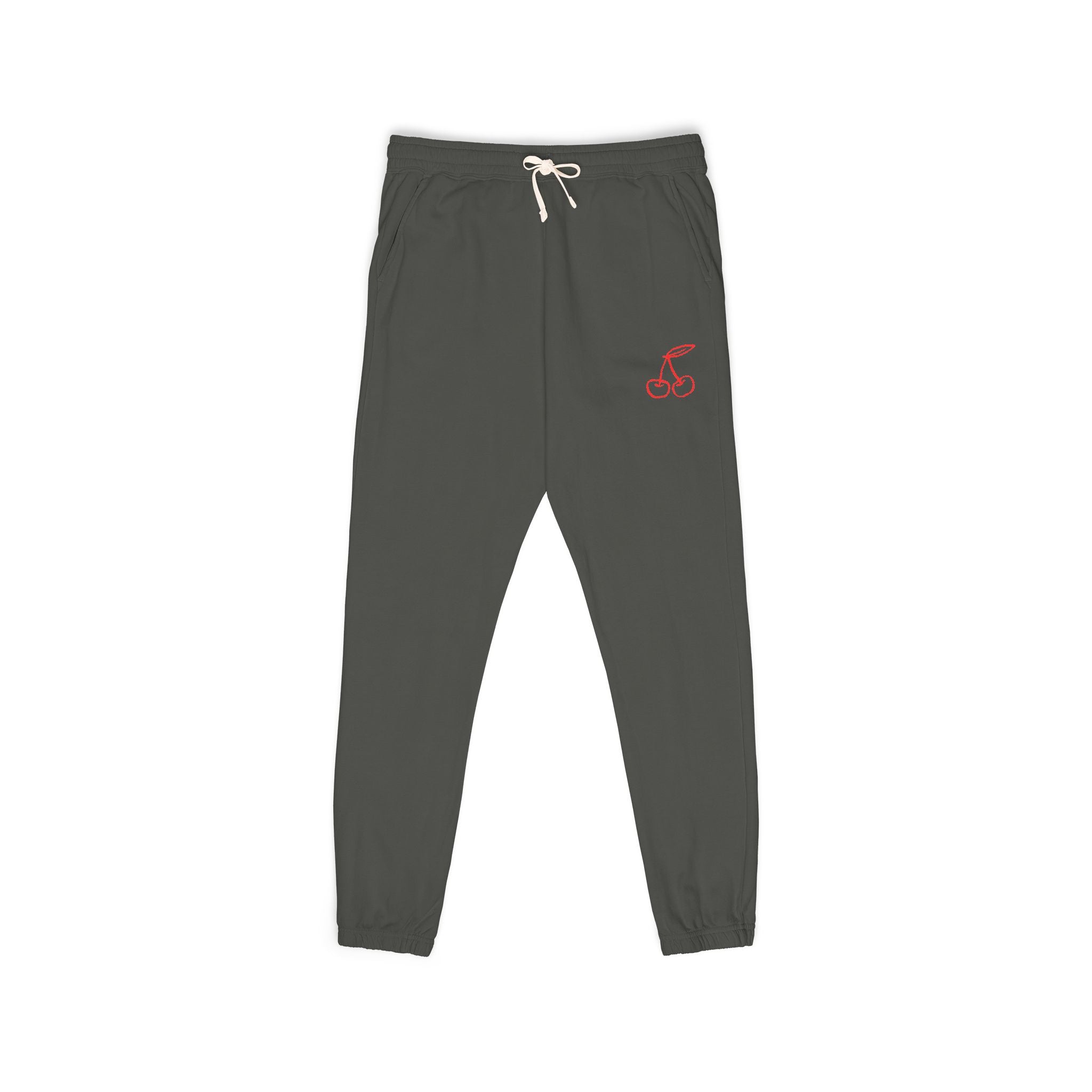 Findom Cherry Tracksuit Sweatpants — cherry motif tracksuit bottoms from the Discrete Collection by Findom Attire Australia